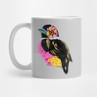 Black and Yellow Broadbill + Bandana Pink Lantana Mug